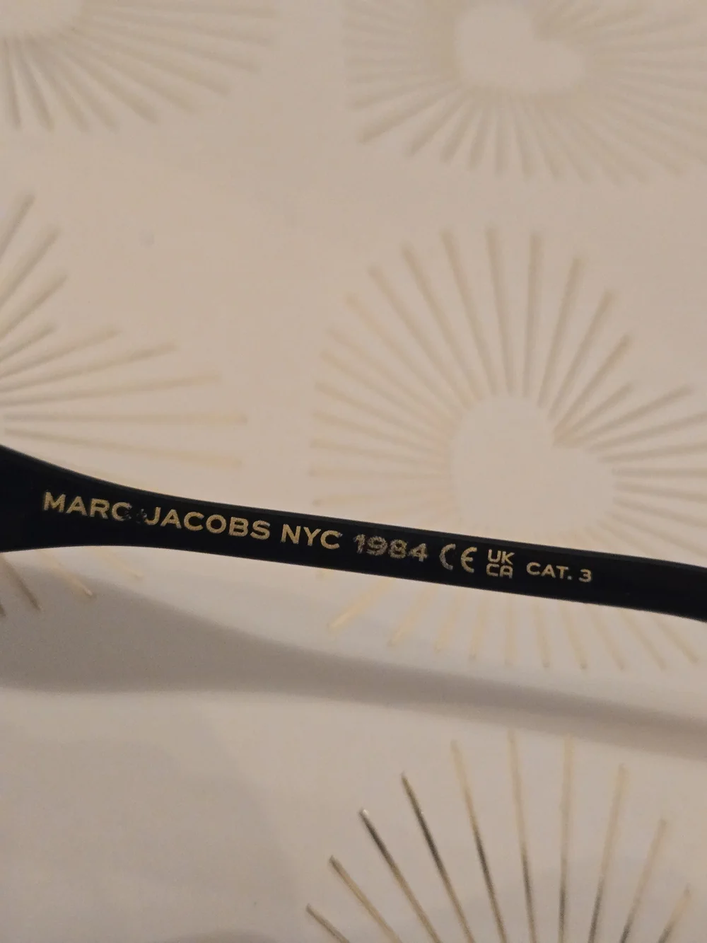 Marc Jacobs Black Frame Sunglasses with Gradient Purple Lenses